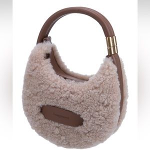 Songmont Leather Trimmed Shearling Mini Bag